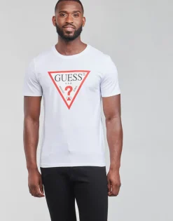 Discount Guess - CN SS ORIGINAL LOGO TEE Blanc