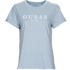 Guess - ES SS 1981 ROLL CUFF TEE Bleu Discount