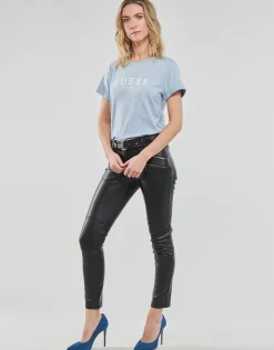 Guess - ES SS 1981 ROLL CUFF TEE Bleu Discount