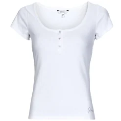Guess - ES SS KARLEE JEWEL BTN HENLEY Blanc Outlet