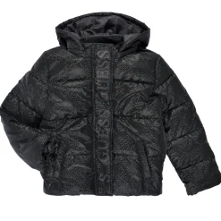 Outlet Guess - HOODED LS PUFFER Noir