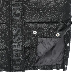 Clearance Guess - HOODED PADDED LS JACKET W/ZIP Noir