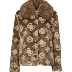 Guess - KARINE FUR LOGO JKT Marron Online