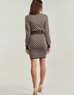 Guess - LISE 4G LS BELTED DRESS SWTR Marron Best