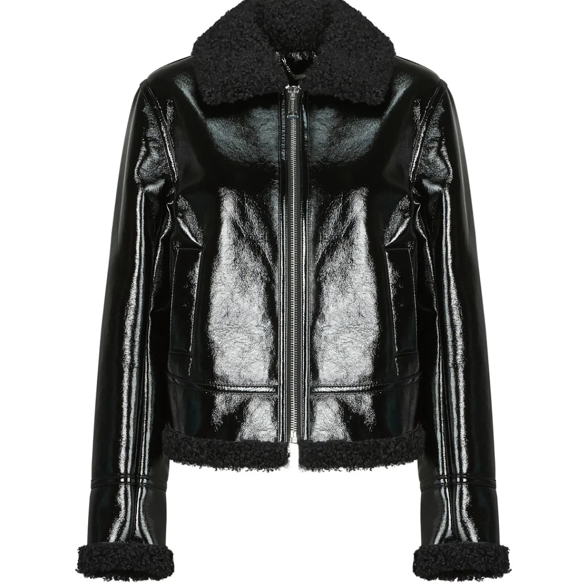 Sale Guess - LS ANDREA FAUX SHEARLING JKT Noir