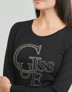 Best Guess - LS RN STUDDED LOGO TEE Noir