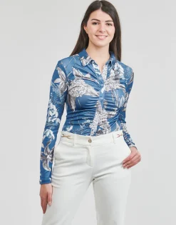 Guess - LS SHIRRED SNAP MILANA TOP