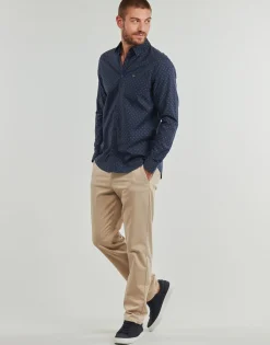 Guess - LS SUNSET MELANGE SHIRT Bleu Outlet