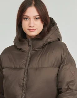 Guess - MARIKA HOODED JACKET Marron Outlet