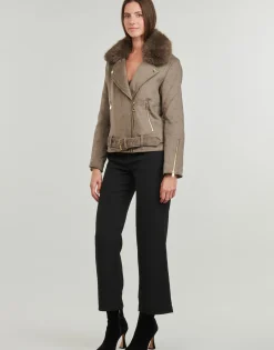 Guess - NANCY FAUX FUR JACKET Marron Discount
