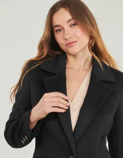Guess - NANCY FIT COAT FAUX FUR COLLAR Noir Outlet