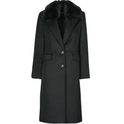 Guess - NANCY FIT COAT FAUX FUR COLLAR Noir Outlet