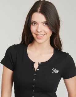 Guess - SL CN SNAP EMBRO SLIM TOP Noir Clearance