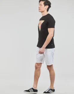 Online Guess - SS BSC ABSTRACT TRI LOGO TEE Noir