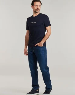 Clearance Guess - SS CN SLIM LOGO EMBRO TEE Marine