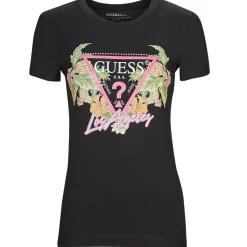 Guess - SS CN TRIANGLE FLOWERS TEE Noir Online