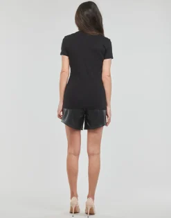 Guess - SS CN TRIANGLE FLOWERS TEE Noir Online