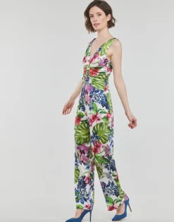 Discount Guess - SS COWL POPLIA OVERALL Multicolore