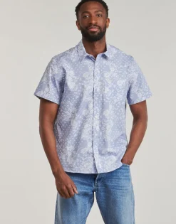 Guess - SS REG PKT COLLAR SHIRT Bleu New