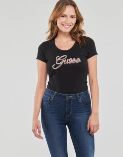 Guess - SS RN SCRIPT TEE Noir Sale
