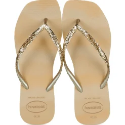 Havaianas - SLIM SQUARE GLITTER PARTY Doré Discount