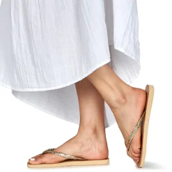 Havaianas - SLIM SQUARE GLITTER PARTY Doré Discount