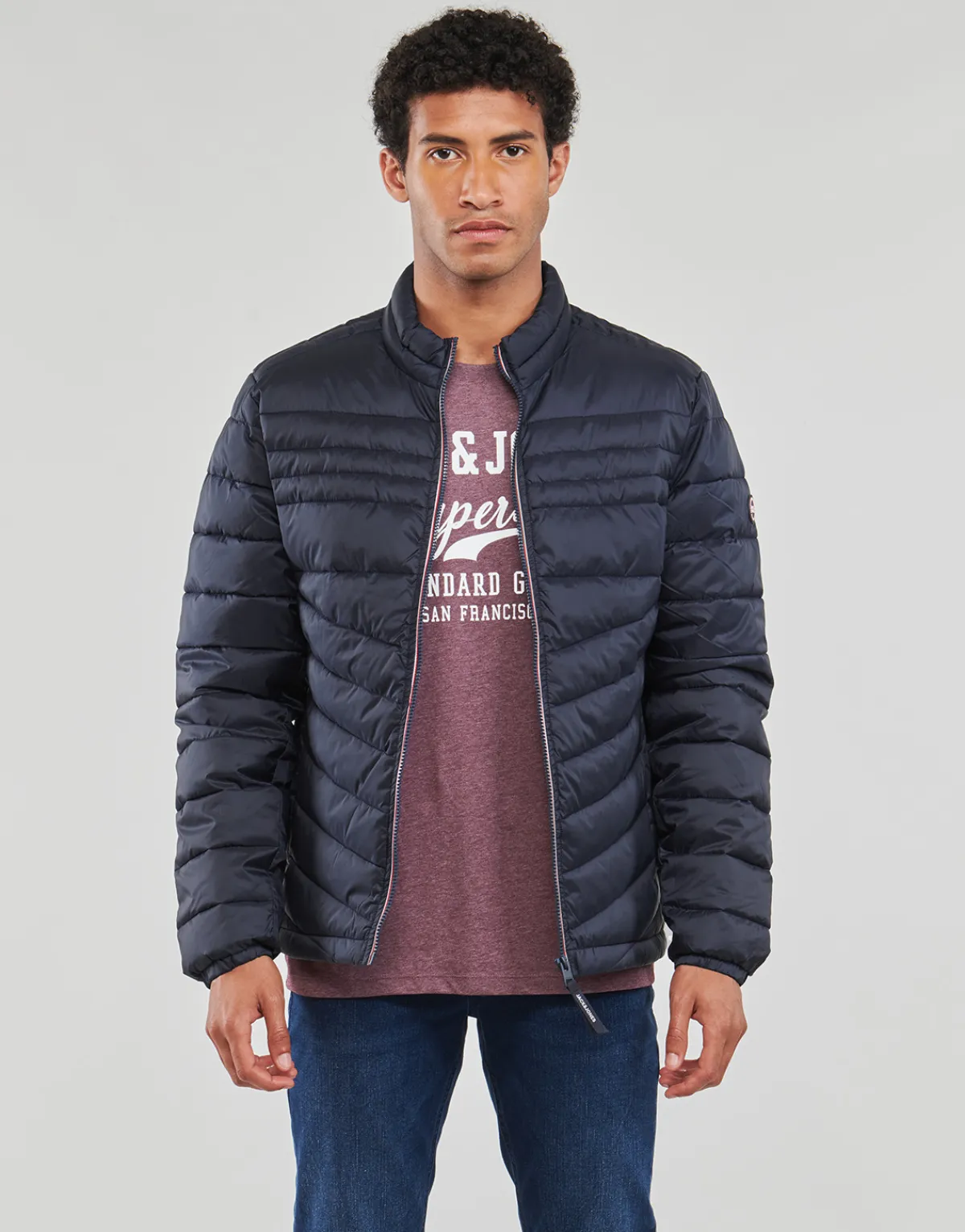 Clearance Jack & Jones - JJEFLY PUFFER COLLAR Marine