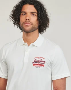 Jack & Jones - JJELOGO POLO SS 2 COL SS24 SN Blanc Discount