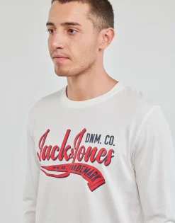 New Jack & Jones - JJELOGO TEE LS O-NECK 2 COL AW23 SN Blanc