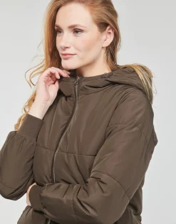 JDY - NEWERICA SHORT HOOD JACKET OTW Marron Clearance
