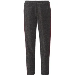 Maison Scotch - TAPERED LUREX PANTS WITH VELVET SIDE PANEL Gris Discount