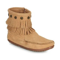 Minnetonka - DOUBLE FRINGE SIDE ZIP BOOT Marron Outlet