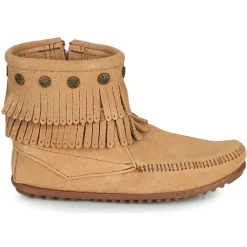 Minnetonka - DOUBLE FRINGE SIDE ZIP BOOT Marron Outlet