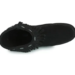 Minnetonka - DOUBLE FRINGE SIDE ZIP BOOT Noir New