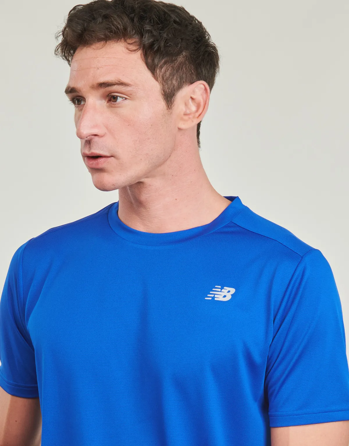 Online New Balance - CORE RUN SHORT SLEEVES Bleu