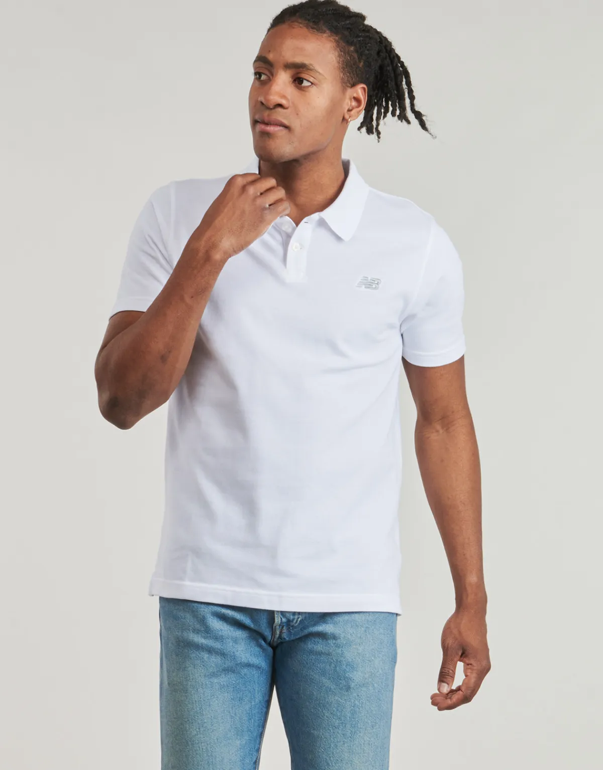 Clearance New Balance - COTTON PIQUE POLO Blanc
