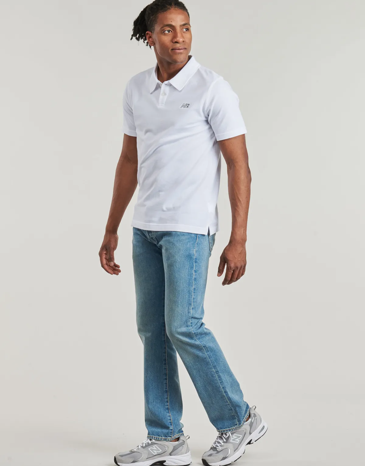 Clearance New Balance - COTTON PIQUE POLO Blanc