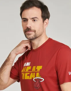 Clearance New-Era - NBA ESSENTIALS TEE MIAMI HEAT Rouge