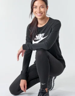 Discount Nike - W NSW TEE ESSNTL LS ICON FTR Noir