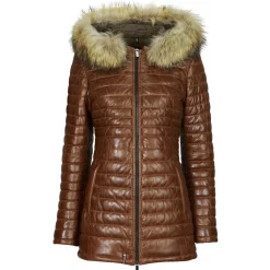 Oakwood - POPPING (removable raccoon fur) Cognac Online