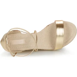 Only - ONLAMELIA-17 PU FOIL WRAP WEDGE HEEL Doré Discount