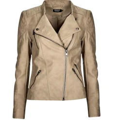 Only - ONLAVA FAUX LEATHER BIKER OTW Beige Clearance