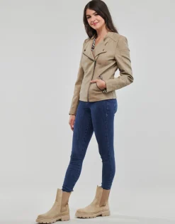 Only - ONLAVA FAUX LEATHER BIKER OTW Beige Clearance