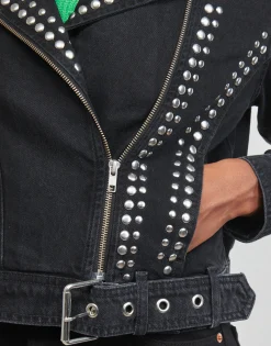 Only - ONLGILLA LS STUD DNM BIKER JACKET CRO