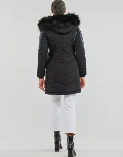 Only - ONLNEWLINETTE FUR HOOD COAT OTW Noir Clearance
