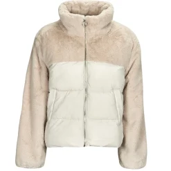 Sale Only - ONLWANJA FUR PUFFER MIX JACKET CC OTW Beige