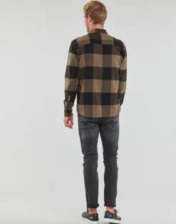 Best Only & Sons  - ONSMILO LS CHECK OVERSHIRT Marron