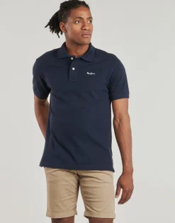 Hot Pepe jeans - ESSENTIAL POLO CONTRAST LOGO Marine