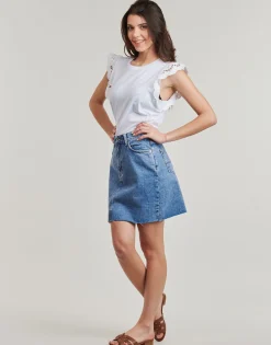 Pepe jeans - MINI SKIRT HW Bleu Discount