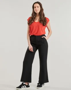 Pieces - PCBILLO TEE LUREX STRIPES Rouge Best